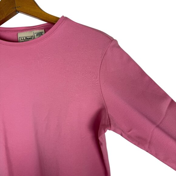 L.L. Bean Women’s Long Sleeve Tee XS Pink Pima Cotton Crewneck Top Casual Soft - Picture 5 of 7
